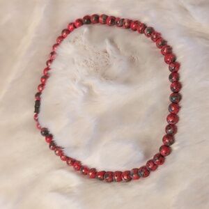 Red Magnetic Painted Bead Necklace